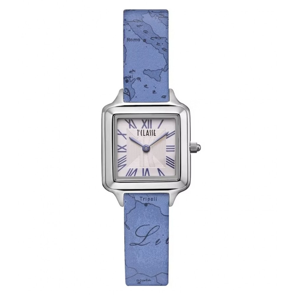 Alviero Martini 1a Classe Square Ρολόι Ασημί Μπλε Δερμάτινο Λουρί 1698550 Alviero Martini 1a Classe Square Ρολόι Ασημί Μπλε Δερμάτινο Λουρί 1698550