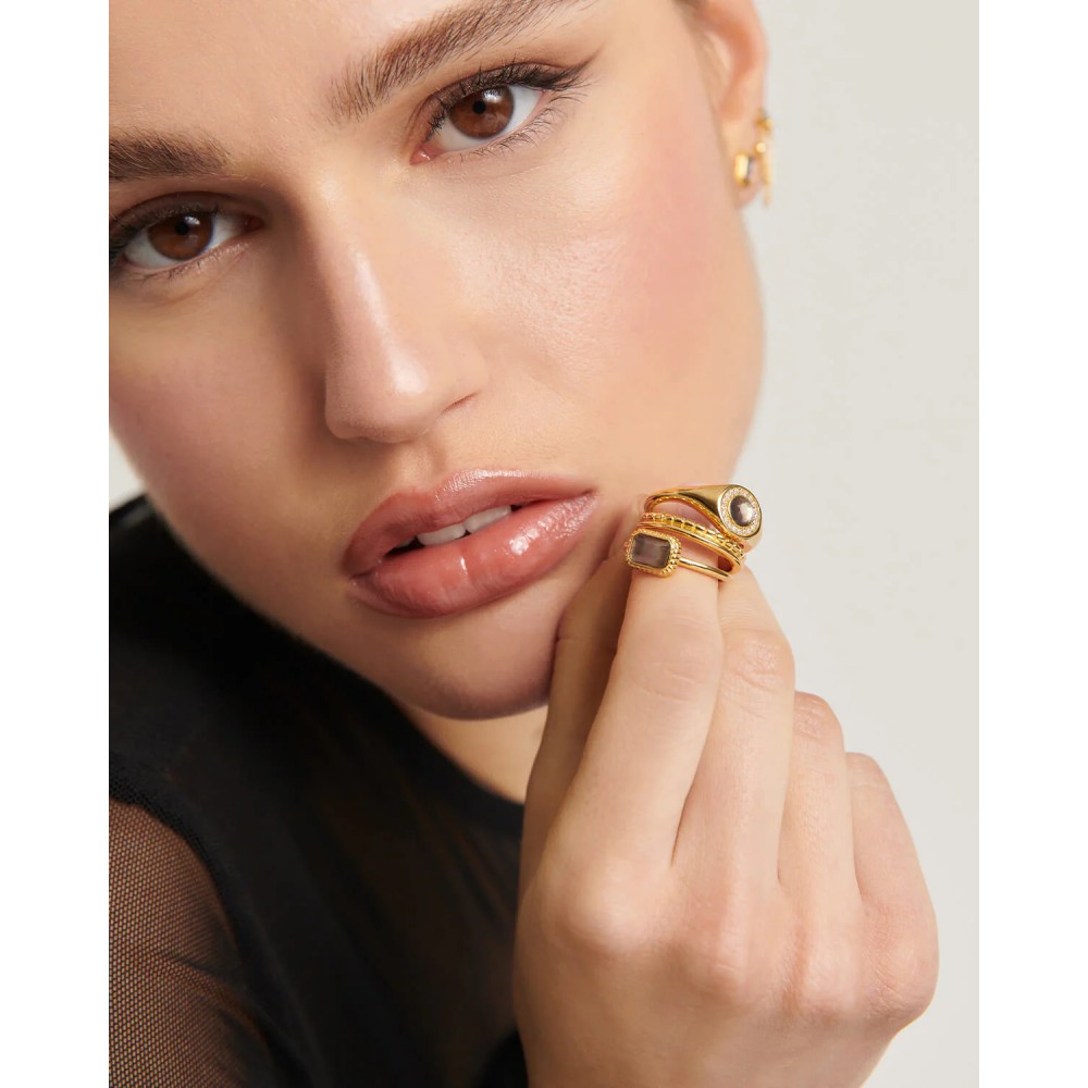 ALEYOLE SYNTHESIS GOLD Δαχτυλίδι Επιχρυσωμένο Ασήμι 925 RG4481-14