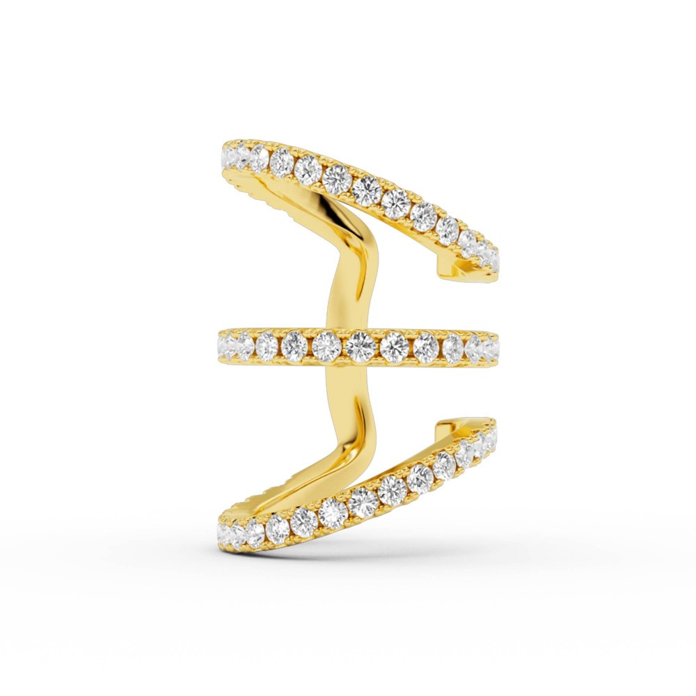 BILLION AVENUE TRIO IVY DIAMOND EARCUFF GOLD