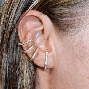 BILLION AVENUE TRIO IVY DIAMOND EARCUFF GOLD
