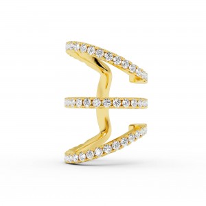 BILLION AVENUE TRIO IVY DIAMOND EARCUFF GOLD