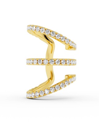BILLION AVENUE TRIO IVY DIAMOND EARCUFF GOLD