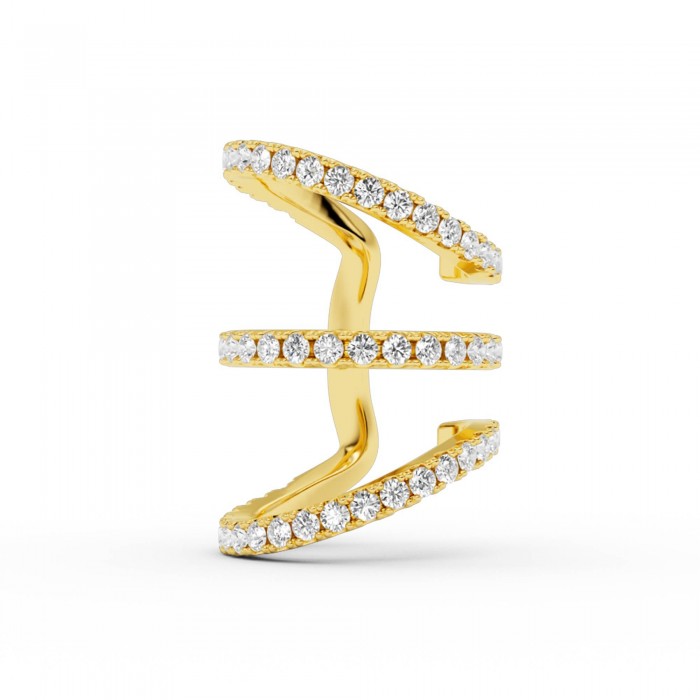 BILLION AVENUE TRIO IVY DIAMOND EARCUFF GOLD