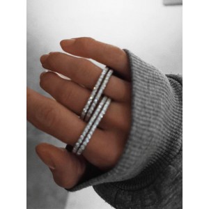 BILLION AVENUE BARI DIAMOND RING SILVER ΔΙΠΛΟ ΔΑΧΤΥΛΙΔΙ