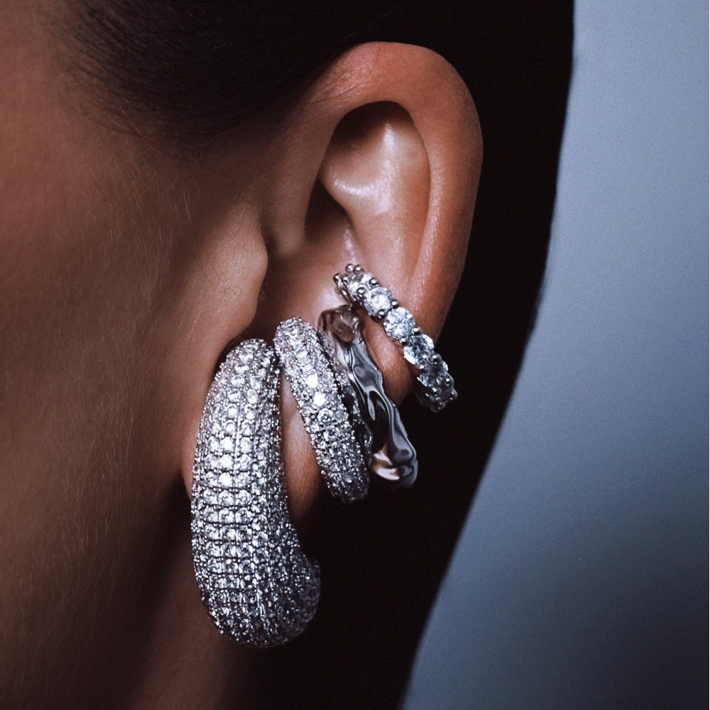 BILLION AVENUE BULB DIAMOND EARSTUD SILVER BILLION AVENUE BULB DIAMOND EARSTUD SILVER