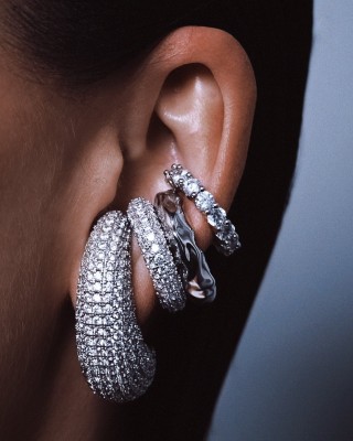 BILLION AVENUE BULB DIAMOND EARSTUD SILVER
