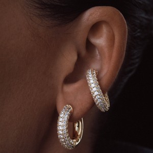BILLION AVENUE CHUNKY KOS DIAMOND EARRING GOLD