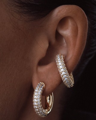 BILLION AVENUE CHUNKY KOS DIAMOND EARRING GOLD