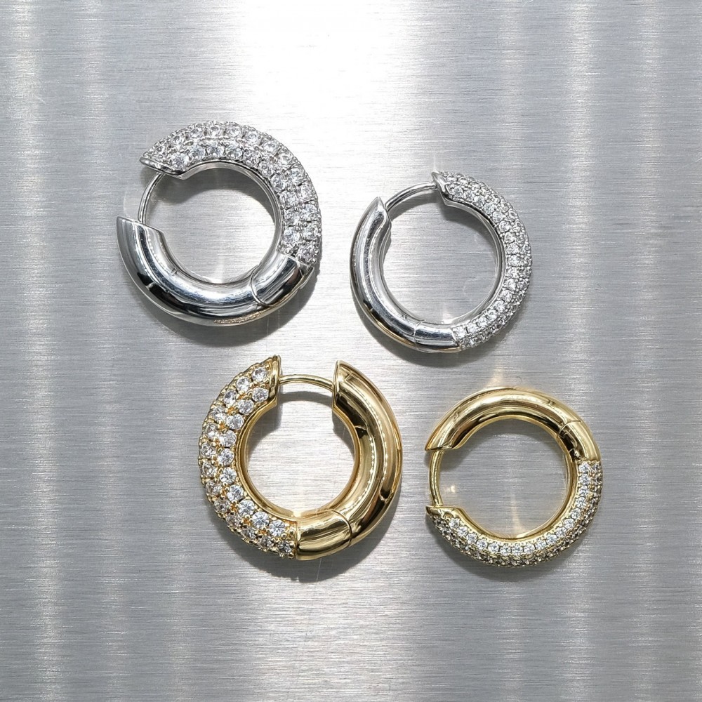 BILLION AVENUE CHUNKY KOS DIAMOND EARRING SILVER BILLION AVENUE CHUNKY KOS DIAMOND EARRING SILVER