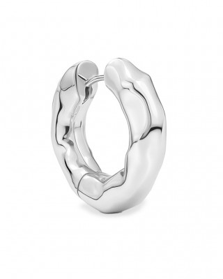 BILLION AVENUE CHUNKY KOS MOLTEN EARRING SILVER