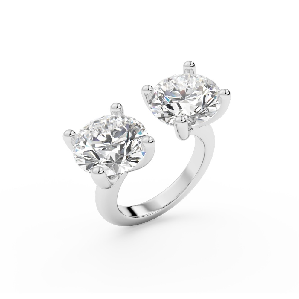 BILLION AVENUE DOUBLE DIAMOND RING SILVER ΔΑΧΤΥΛΙΔΙ