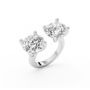 BILLION AVENUE DOUBLE DIAMOND RING SILVER ΔΑΧΤΥΛΙΔΙ