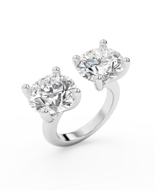 BILLION AVENUE DOUBLE DIAMOND RING SILVER ΔΑΧΤΥΛΙΔΙ
