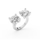 BILLION AVENUE DOUBLE DIAMOND RING SILVER ΔΑΧΤΥΛΙΔΙ