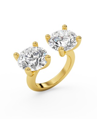 BILLION AVENUE DOUBLE DIAMOND RING GOLD ΔΑΧΤΥΛΙΔΙ