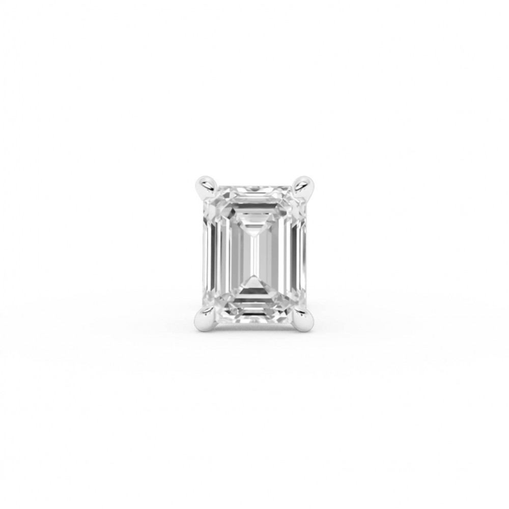 BILLION AVENUE EMERALD DIAMOND EARSTUD SILVER