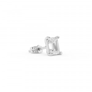 BILLION AVENUE EMERALD DIAMOND EARSTUD SILVER