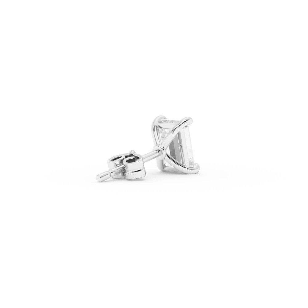 BILLION AVENUE EMERALD DIAMOND EARSTUD SILVER