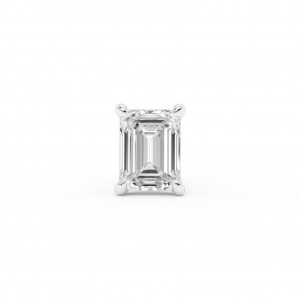 BILLION AVENUE EMERALD DIAMOND EARSTUD SILVER