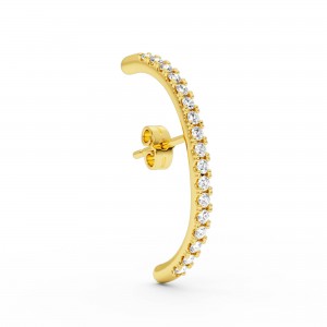 BILLION AVENUE LONG DIAMOND HUG EARSTUD GOLD