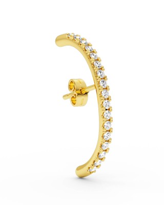 BILLION AVENUE LONG DIAMOND HUG EARSTUD GOLD