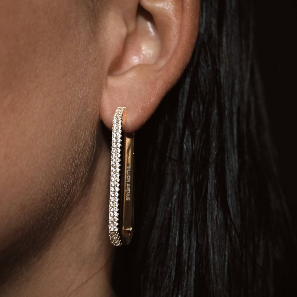 BILLION AVENUE OCTA LONG DIAMOND EARRING GOLD