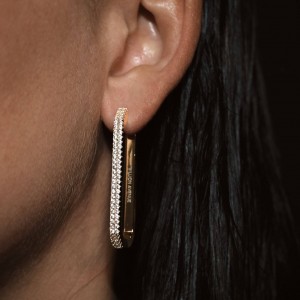 BILLION AVENUE OCTA LONG DIAMOND EARRING GOLD