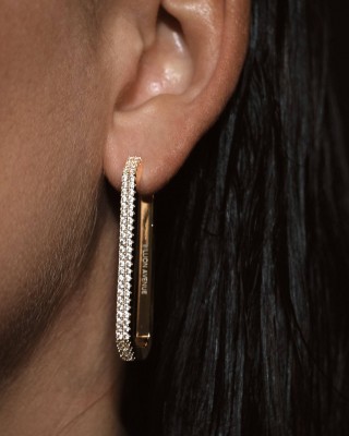 BILLION AVENUE OCTA LONG DIAMOND EARRING SILVER