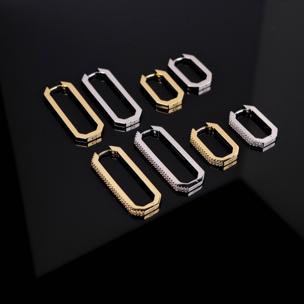 BILLION AVENUE OCTA LONG DIAMOND EARRING GOLD