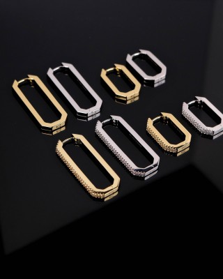BILLION AVENUE OCTA SHORT EARRING SILVER