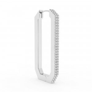 BILLION AVENUE OCTA LONG DIAMOND EARRING SILVER