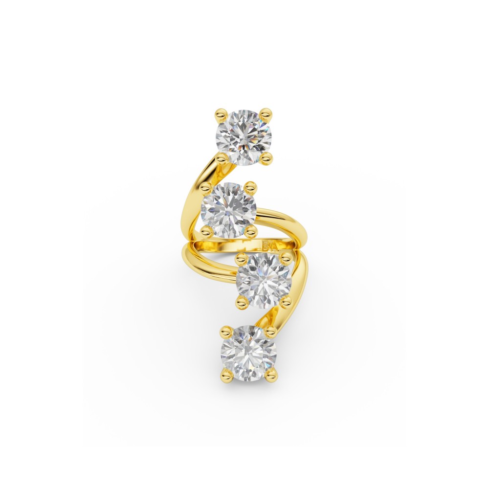 BILLION AVENUE QUATRO DIAMOND RING GOLD ΔΑΧΤΥΛΙΔΙ