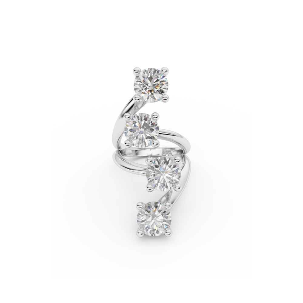 BILLION AVENUE QUATRO DIAMOND RING SILVER ΔΑΧΤΥΛΙΔΙ
