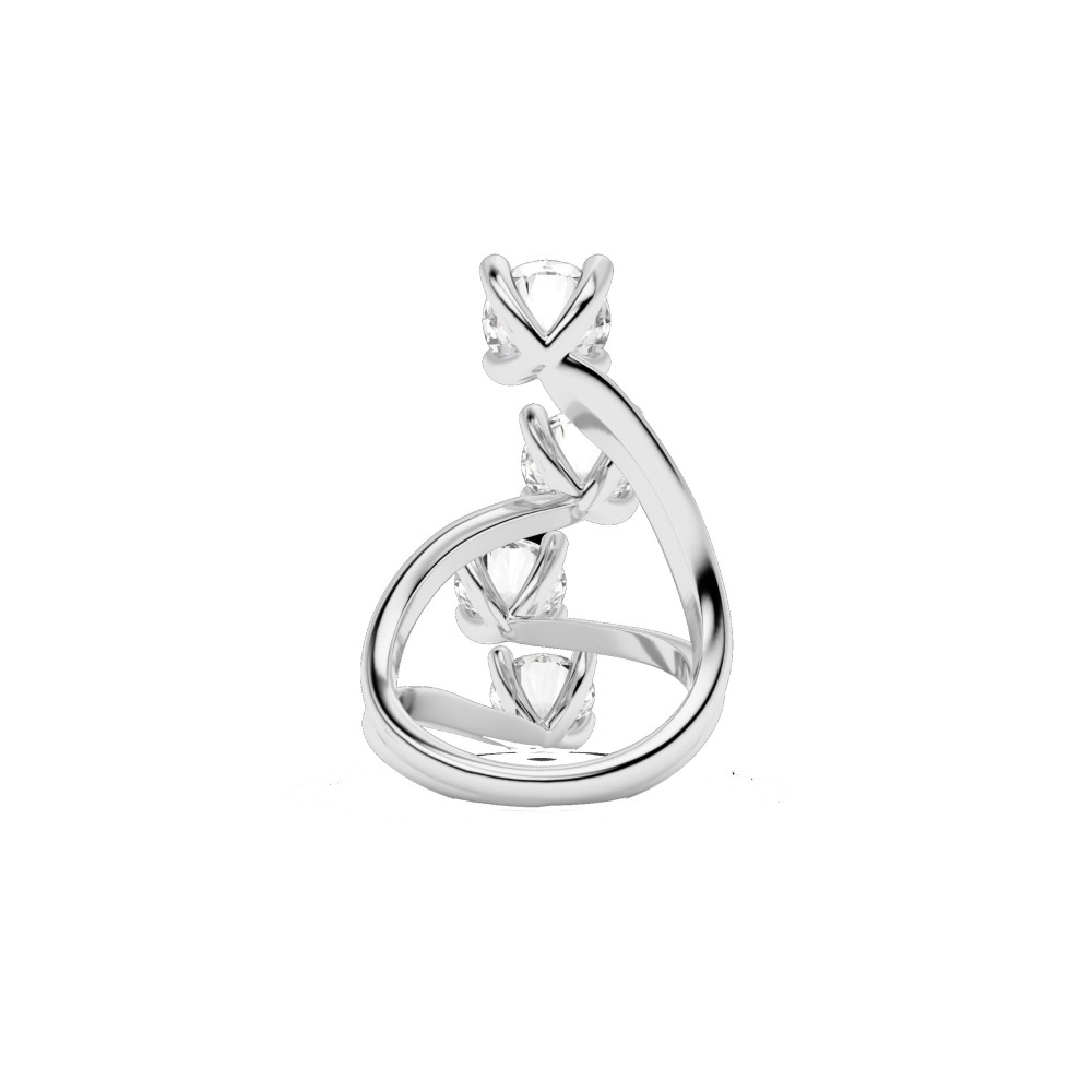 BILLION AVENUE QUATRO DIAMOND RING SILVER ΔΑΧΤΥΛΙΔΙ