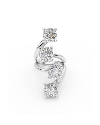 BILLION AVENUE QUATRO DIAMOND RING SILVER ΔΑΧΤΥΛΙΔΙ