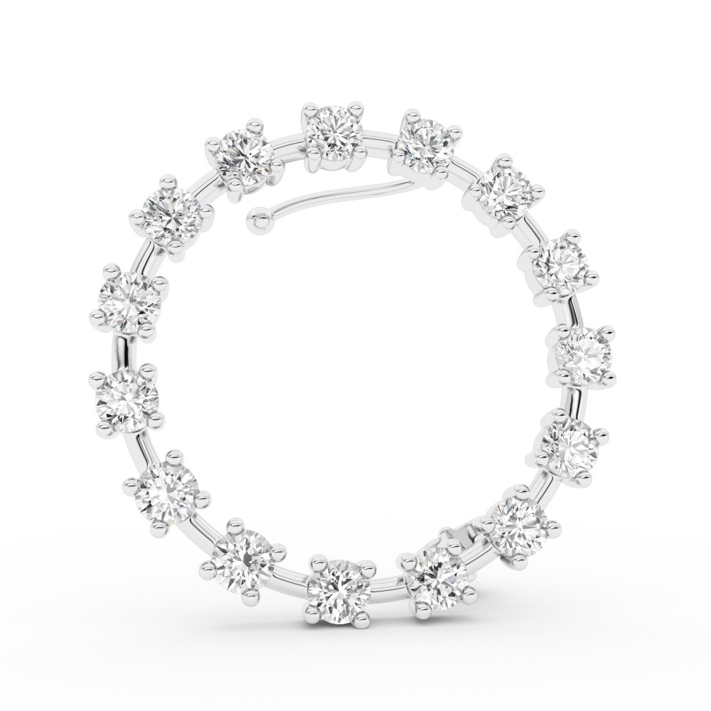 BILLION AVENUE RAY DIAMOND EARSTUD SILVER LEFT