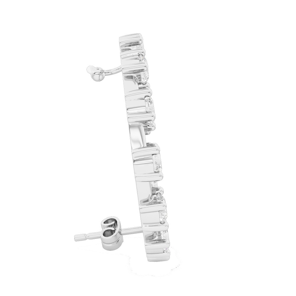 BILLION AVENUE RAY DIAMOND EARSTUD SILVER LEFT