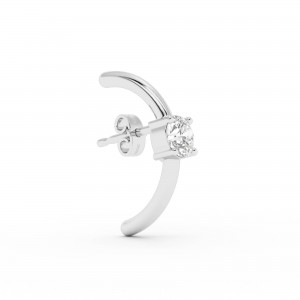 BILLION AVENUE SOLITAIRE HUG EARSTUD SILVER