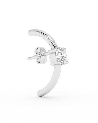 BILLION AVENUE SOLITAIRE HUG EARSTUD SILVER