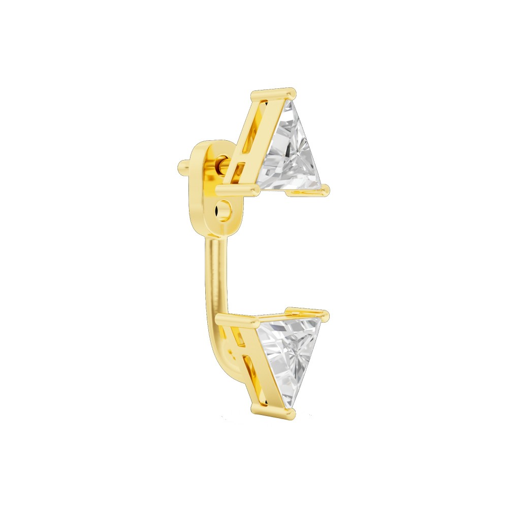 BILLION AVENUE TRIANGLE DIAMOND JACKET EARSTUD GOLD