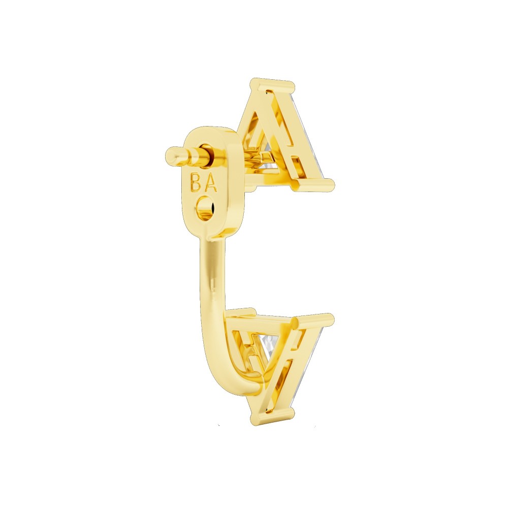 BILLION AVENUE TRIANGLE DIAMOND JACKET EARSTUD GOLD