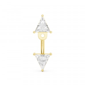 BILLION AVENUE TRIANGLE DIAMOND JACKET EARSTUD GOLD