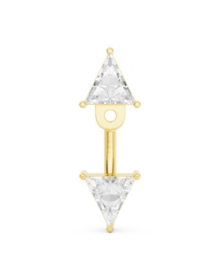 BILLION AVENUE TRIANGLE DIAMOND JACKET EARSTUD GOLD