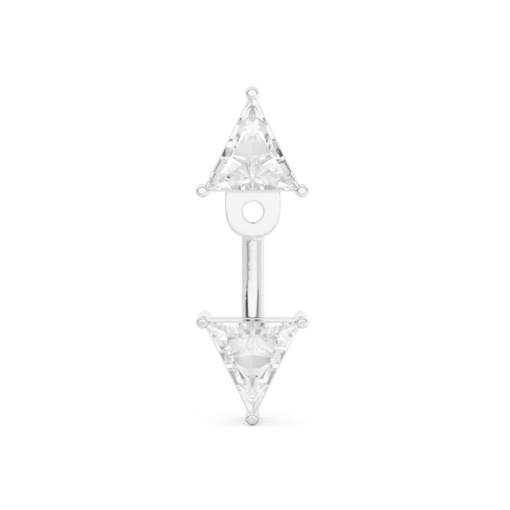 BILLION AVENUE TRIANGLE DIAMOND JACKET EARSTUD SILVER