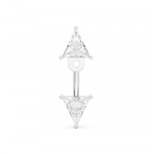 BILLION AVENUE TRIANGLE DIAMOND JACKET EARSTUD SILVER