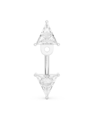 BILLION AVENUE TRIANGLE DIAMOND JACKET EARSTUD SILVER