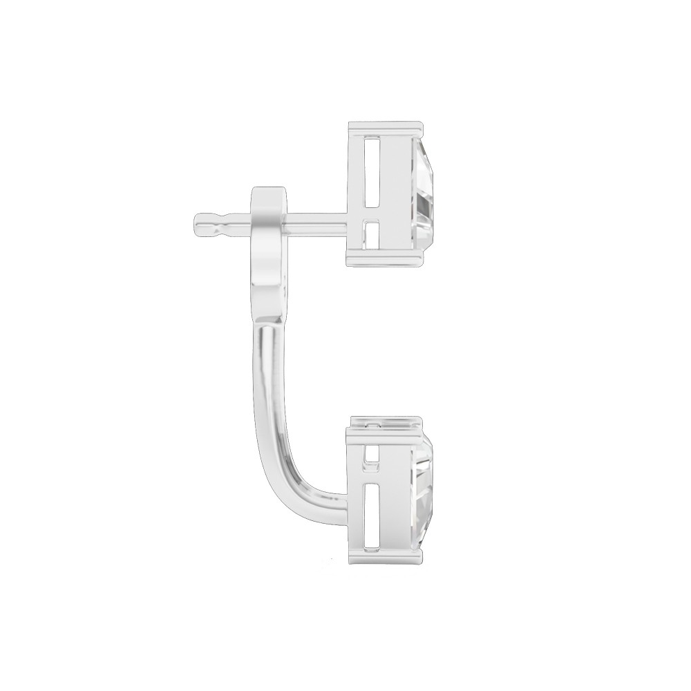 BILLION AVENUE TRIANGLE DIAMOND JACKET EARSTUD SILVER