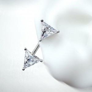 BILLION AVENUE TRIANGLE DIAMOND JACKET EARSTUD SILVER