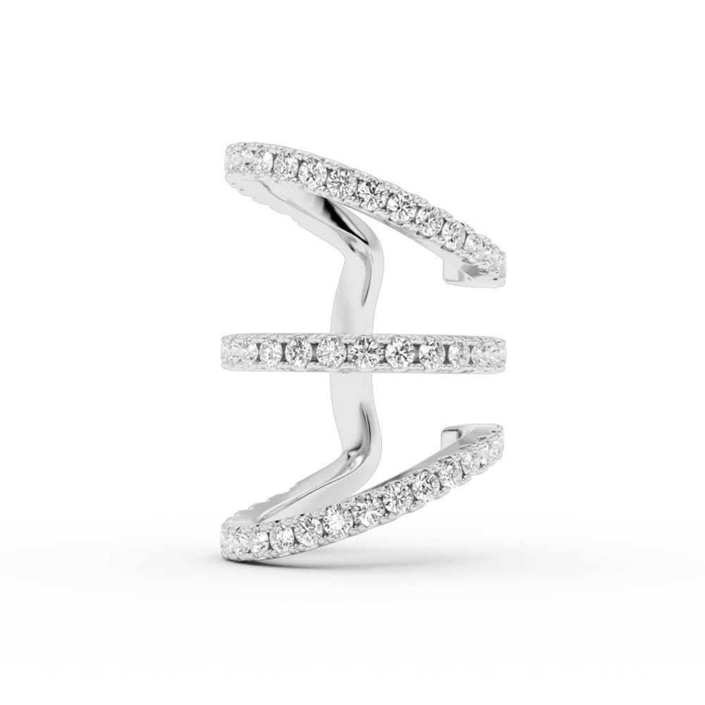 BILLION AVENUE TRIO IVY DIAMOND EARCUFF SILVER BILLION AVENUE TRIO IVY DIAMOND EARCUFF SILVER