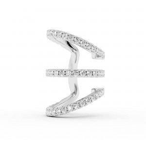 BILLION AVENUE TRIO IVY DIAMOND EARCUFF SILVER